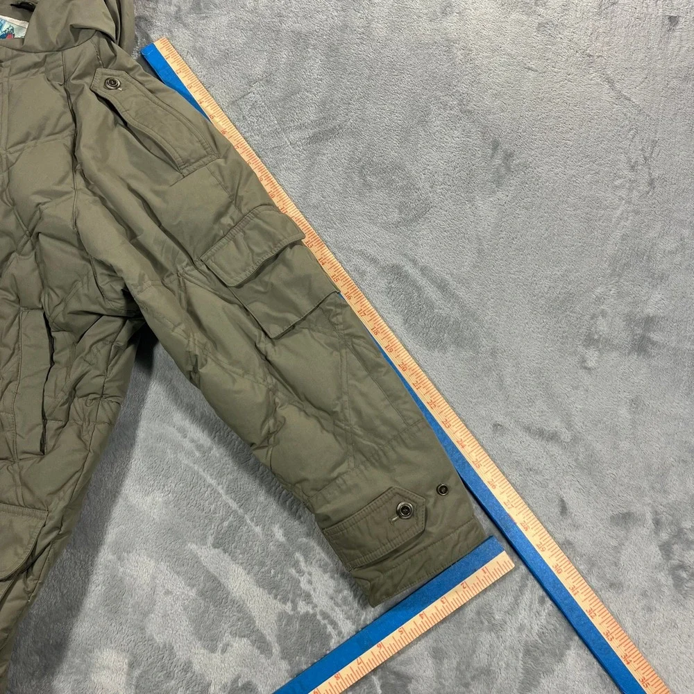 Winter Club Cyclone Down Parka Mens Small Olive Green Quilted Hooded Vintage